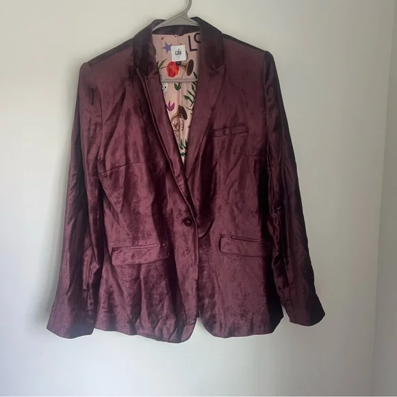 CAbi Velvet Williams Blazer Jacket Single Breasted Women's Size Small - Picture 3 of 8